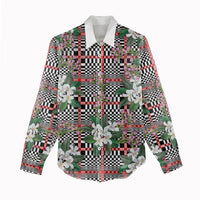 Red Binakol Motifs With Jasminum Sambac Women Casual Shirt Mabuhay Philippines Festival DT05 - Polynesian Pride