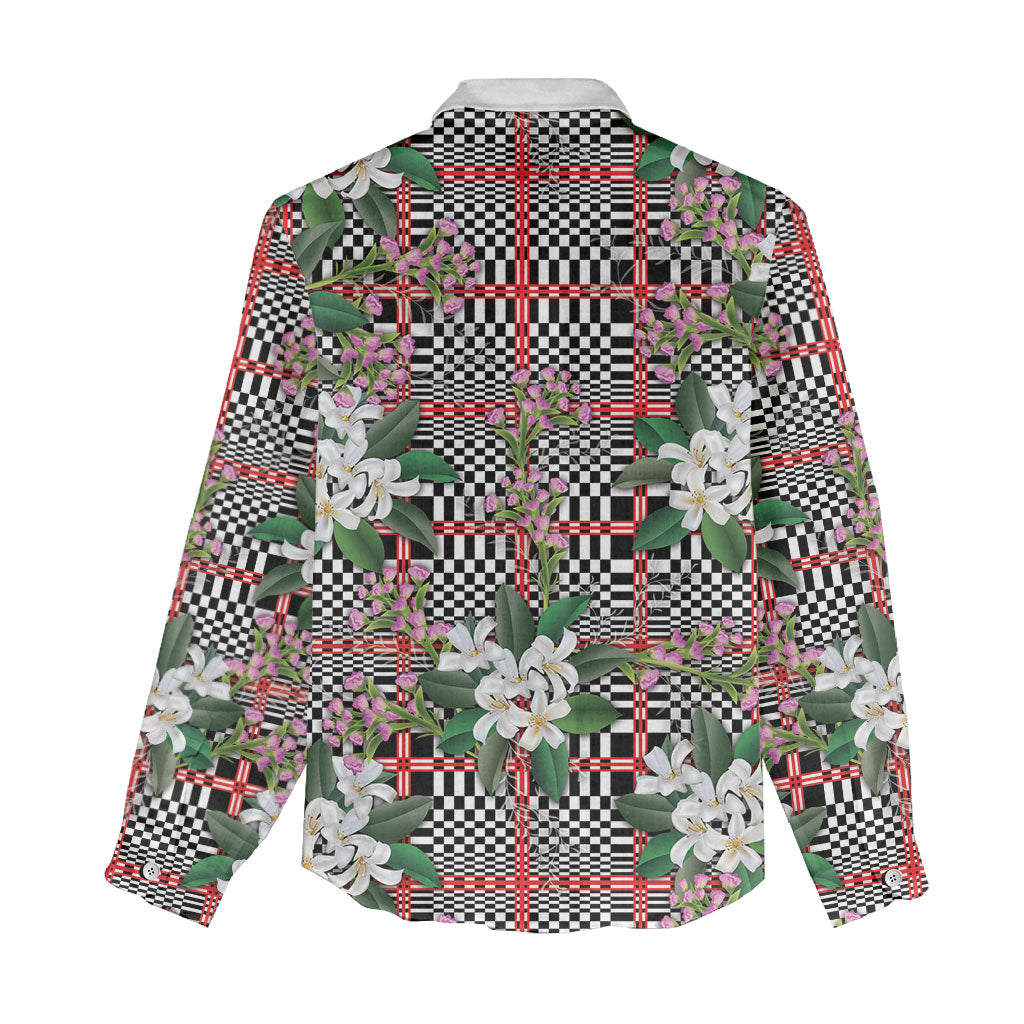 Red Binakol Motifs With Jasminum Sambac Women Casual Shirt Mabuhay Philippines Festival DT05 - Polynesian Pride