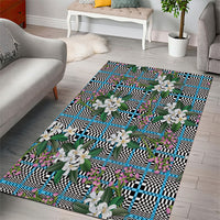 Blue Binakol Motifs With Jasminum Sambac Area Rug Mabuhay Philippines Festival DT05 - Polynesian Pride