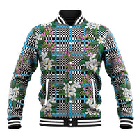 Blue Binakol Motifs With Jasminum Sambac Baseball Jacket Mabuhay Philippines Festival DT05 Unisex Blue - Polynesian Pride