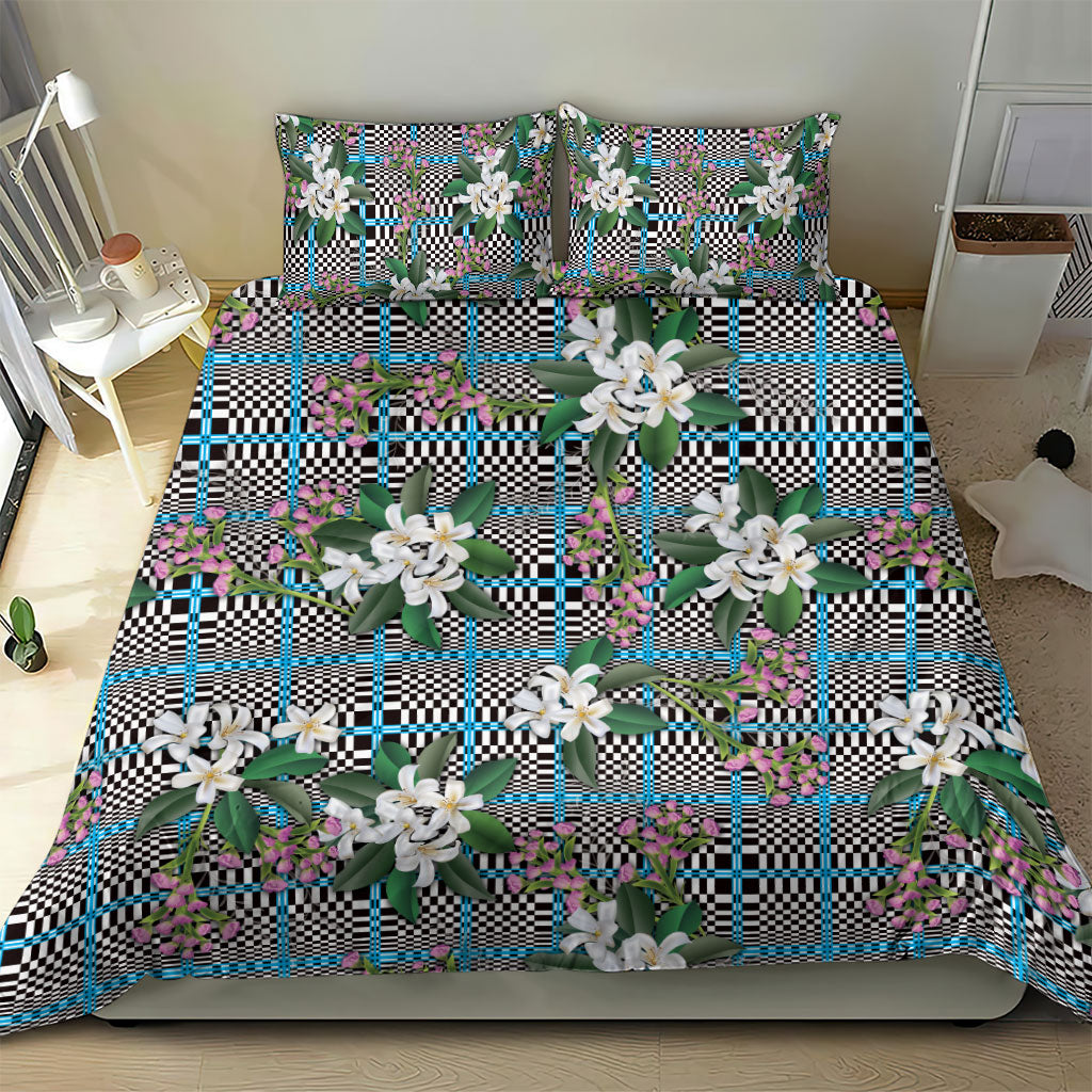 Blue Binakol Motifs With Jasminum Sambac Bedding Set Mabuhay Philippines Festival DT05 - Polynesian Pride