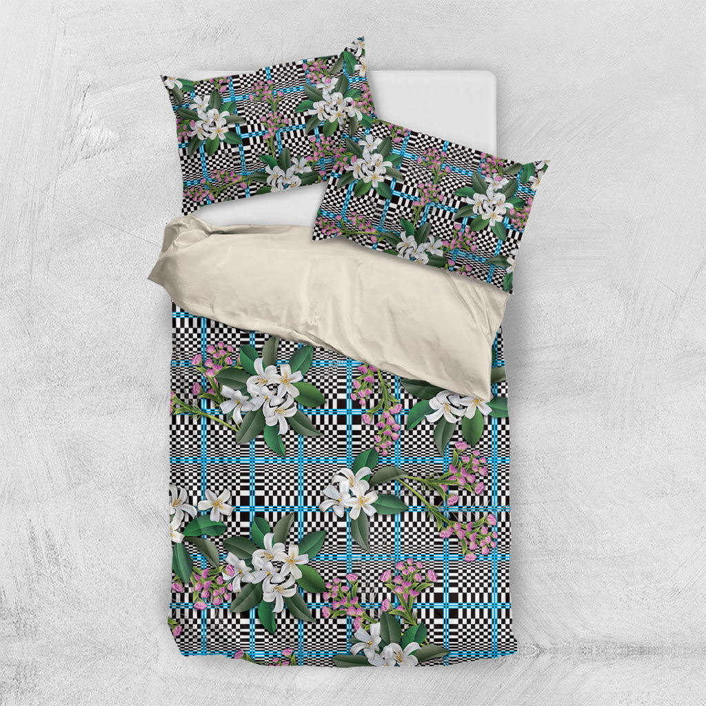 Blue Binakol Motifs With Jasminum Sambac Bedding Set Mabuhay Philippines Festival DT05 US Twin 172cm x 218cm Blue - Polynesian Pride