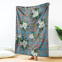 Blue Binakol Motifs With Jasminum Sambac Blanket Mabuhay Philippines Festival DT05 - Polynesian Pride