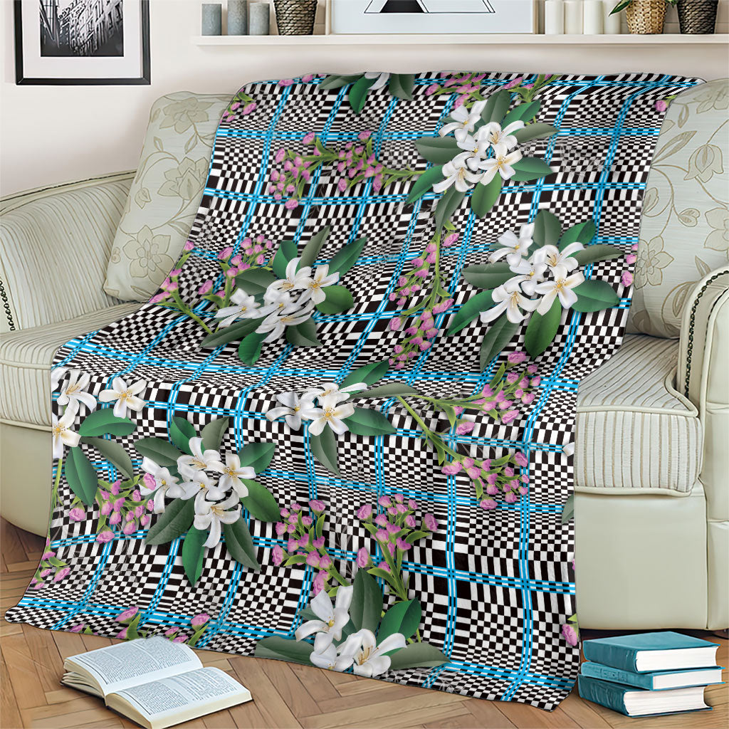 Blue Binakol Motifs With Jasminum Sambac Blanket Mabuhay Philippines Festival DT05 - Polynesian Pride