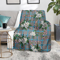 Blue Binakol Motifs With Jasminum Sambac Blanket Mabuhay Philippines Festival DT05 - Polynesian Pride