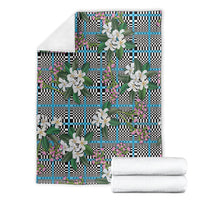 Blue Binakol Motifs With Jasminum Sambac Blanket Mabuhay Philippines Festival DT05 - Polynesian Pride