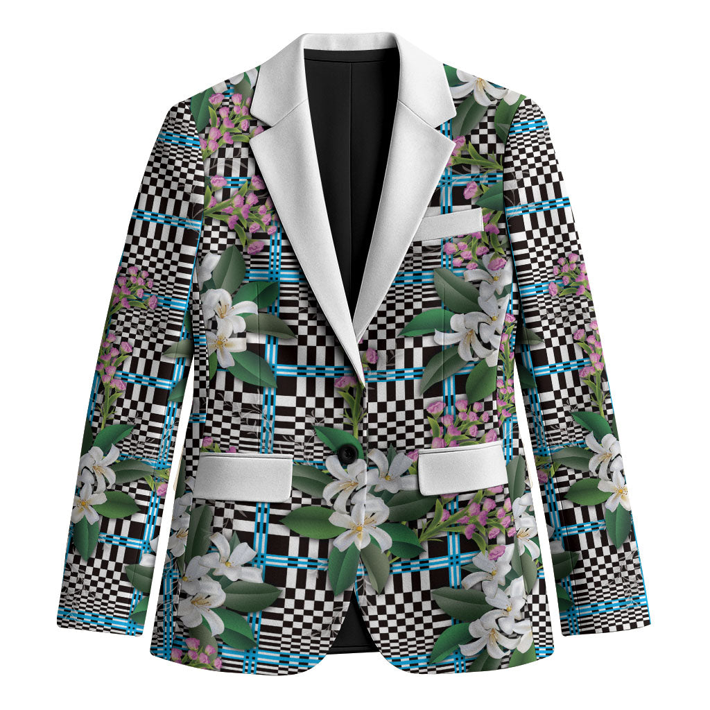 Blue Binakol Motifs With Jasminum Sambac Blazer Mabuhay Philippines Festival DT05 Unisex Blue - Polynesian Pride