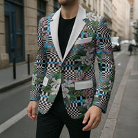 Blue Binakol Motifs With Jasminum Sambac Blazer Mabuhay Philippines Festival DT05 - Polynesian Pride