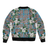 Blue Binakol Motifs With Jasminum Sambac Bomber Jacket Mabuhay Philippines Festival DT05 - Polynesian Pride