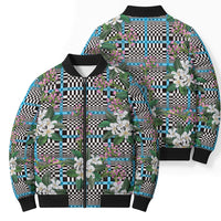 Blue Binakol Motifs With Jasminum Sambac Bomber Puffer Jacket Mabuhay Philippines Festival DT05 - Polynesian Pride