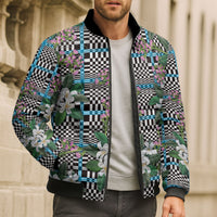 Blue Binakol Motifs With Jasminum Sambac Bomber Puffer Jacket Mabuhay Philippines Festival DT05 - Polynesian Pride