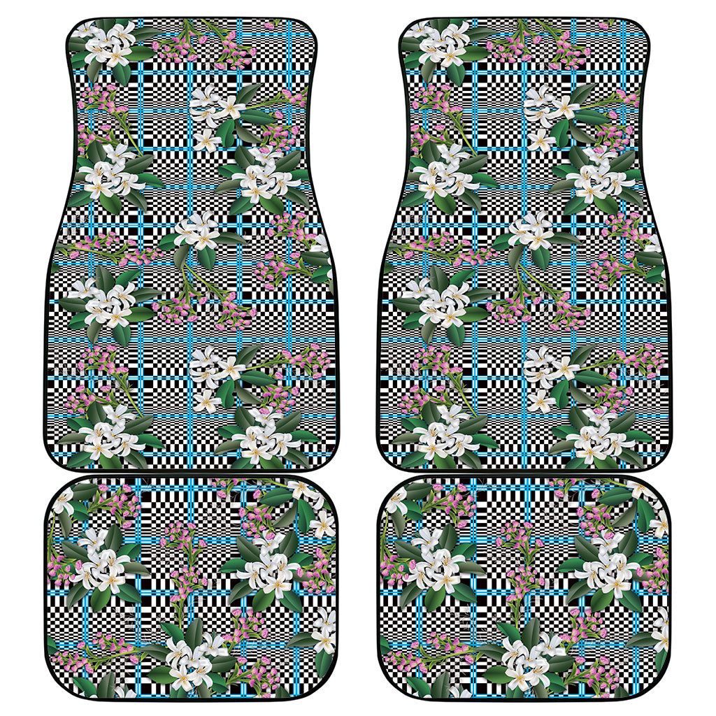 Blue Binakol Motifs With Jasminum Sambac Car Mats Mabuhay Philippines Festival DT05 - Polynesian Pride