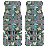 Blue Binakol Motifs With Jasminum Sambac Car Mats Mabuhay Philippines Festival DT05 - Polynesian Pride