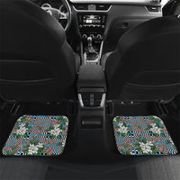 Blue Binakol Motifs With Jasminum Sambac Car Mats Mabuhay Philippines Festival DT05 Set 2pcs - Back Blue - Polynesian Pride