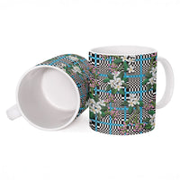 Blue Binakol Motifs With Jasminum Sambac Ceramic Mug Mabuhay Philippines Festival DT05 - Polynesian Pride