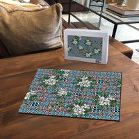 Blue Binakol Motifs With Jasminum Sambac Puzzle Mabuhay Philippines Festival DT05 - Polynesian Pride