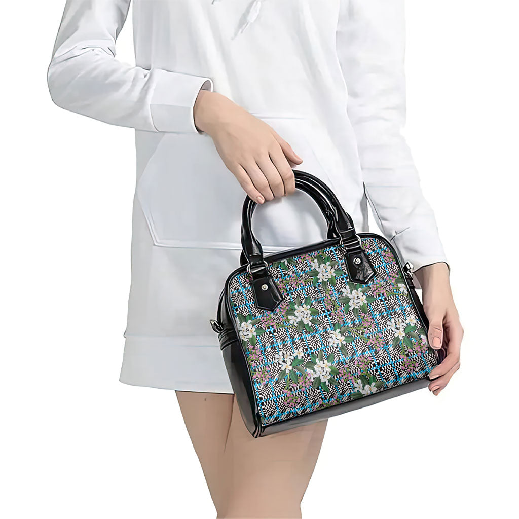 Blue Binakol Motifs With Jasminum Sambac Shoulder Handbag Mabuhay Philippines Festival DT05 - Polynesian Pride