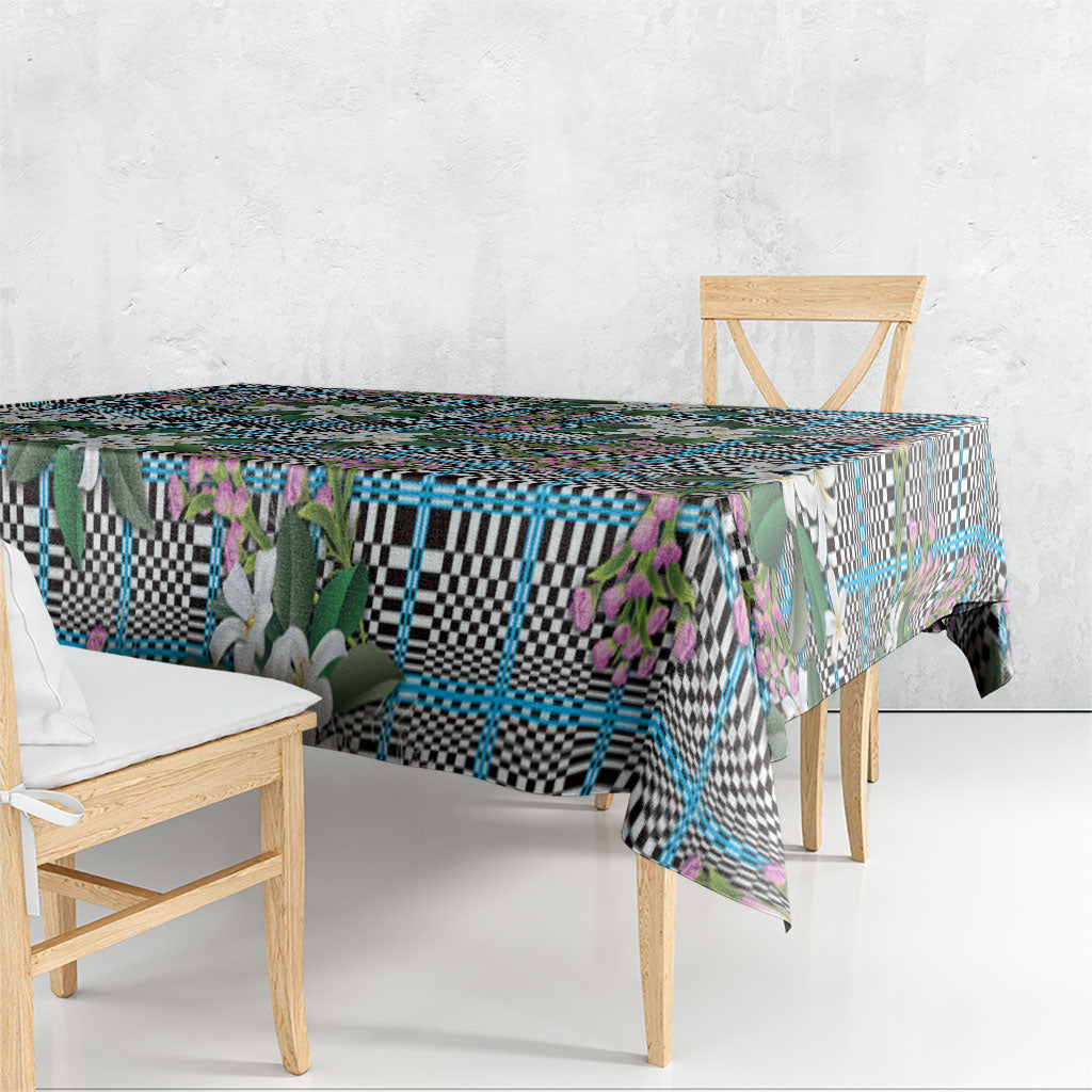 Blue Binakol Motifs With Jasminum Sambac Tablecloth Mabuhay Philippines Festival DT05 - Polynesian Pride