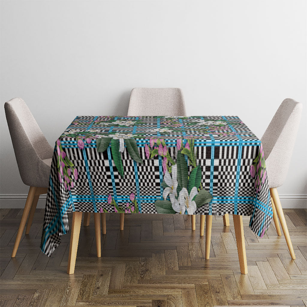 Blue Binakol Motifs With Jasminum Sambac Tablecloth Mabuhay Philippines Festival DT05 - Polynesian Pride
