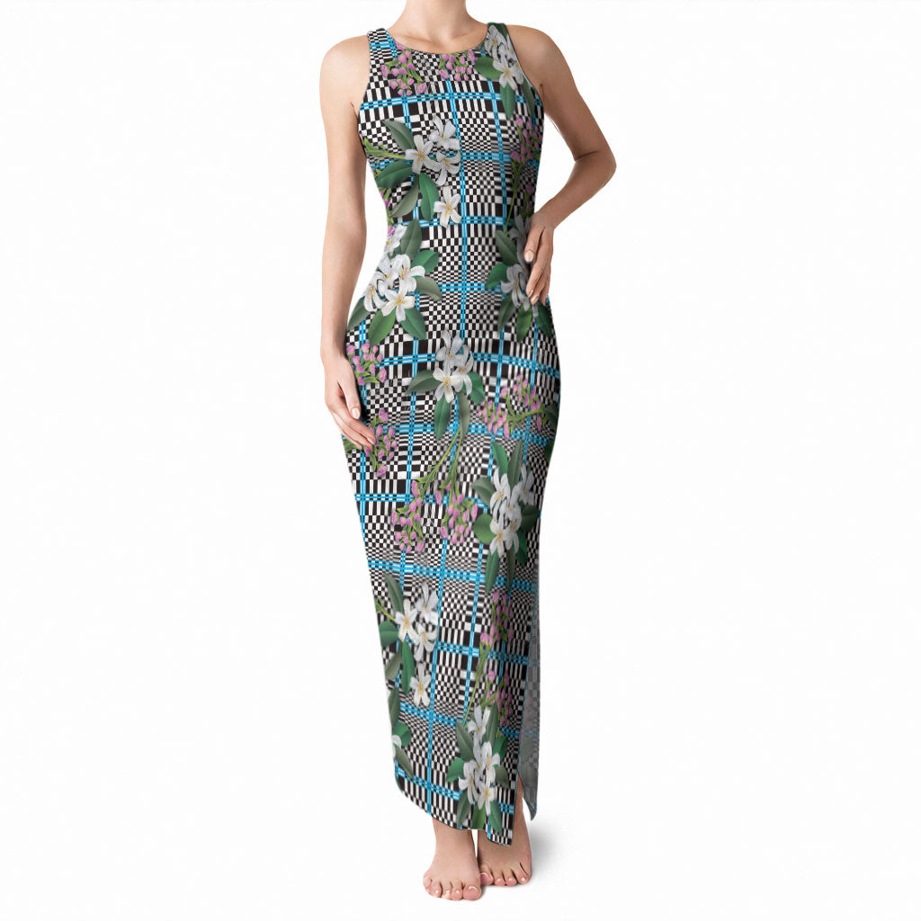 Blue Binakol Motifs With Jasminum Sambac Tank Maxi Dress Mabuhay Philippines Festival DT05 Women Blue - Polynesian Pride