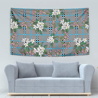 Blue Binakol Motifs With Jasminum Sambac Tapestry Mabuhay Philippines Festival DT05 - Polynesian Pride