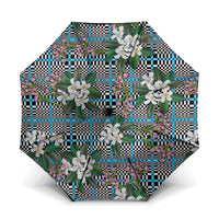 Blue Binakol Motifs With Jasminum Sambac Umbrella Mabuhay Philippines Festival DT05 One Size Folded 11.42 inch Opened Diameter 37.4 inch Blue - Polynesian Pride