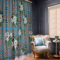 Blue Binakol Motifs With Jasminum Sambac Window Curtain Mabuhay Philippines Festival DT05 - Polynesian Pride