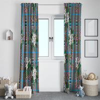 Blue Binakol Motifs With Jasminum Sambac Window Curtain Mabuhay Philippines Festival DT05 - Polynesian Pride