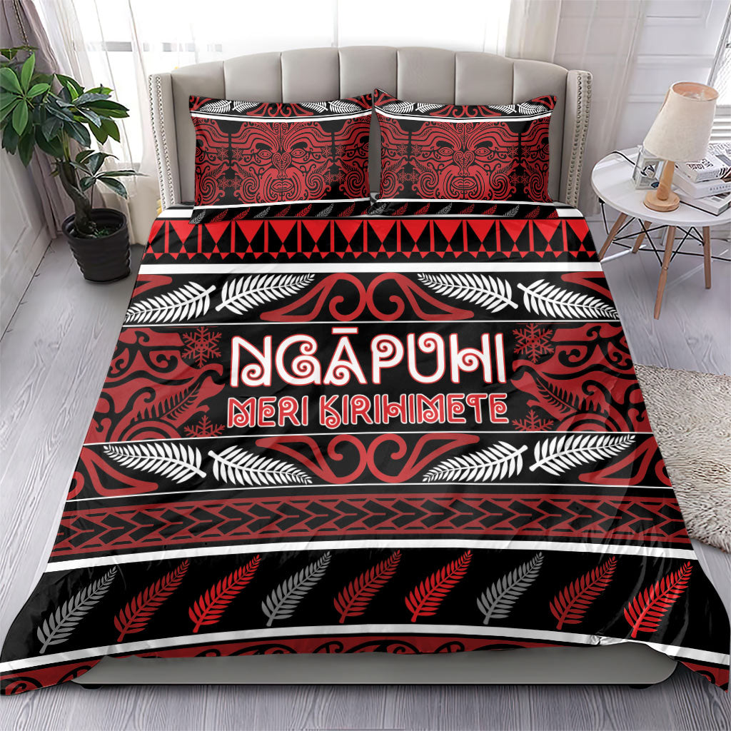 Ngapuhi Aotearoa Meri Kirihimete Bedding Set Maori Silver Fern Koru Tribal Pattern DT05 - Polynesian Pride