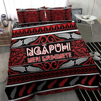 Ngapuhi Aotearoa Meri Kirihimete Bedding Set Maori Silver Fern Koru Tribal Pattern DT05 - Polynesian Pride