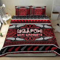Ngapuhi Aotearoa Meri Kirihimete Bedding Set Maori Silver Fern Koru Tribal Pattern DT05 - Polynesian Pride