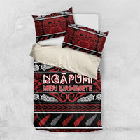 Ngapuhi Aotearoa Meri Kirihimete Bedding Set Maori Silver Fern Koru Tribal Pattern DT05 US Twin 172cm x 218cm Red - Polynesian Pride