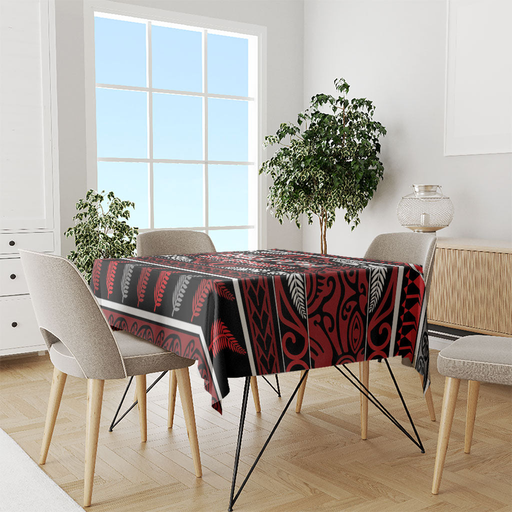 Ngapuhi Aotearoa Meri Kirihimete Tablecloth Maori Silver Fern Koru Tribal Pattern DT05 - Polynesian Pride
