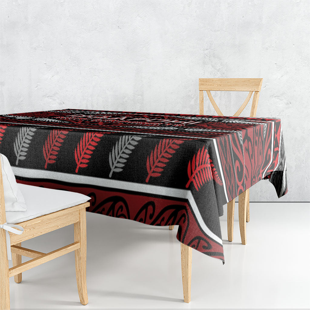 Ngapuhi Aotearoa Meri Kirihimete Tablecloth Maori Silver Fern Koru Tribal Pattern DT05 - Polynesian Pride