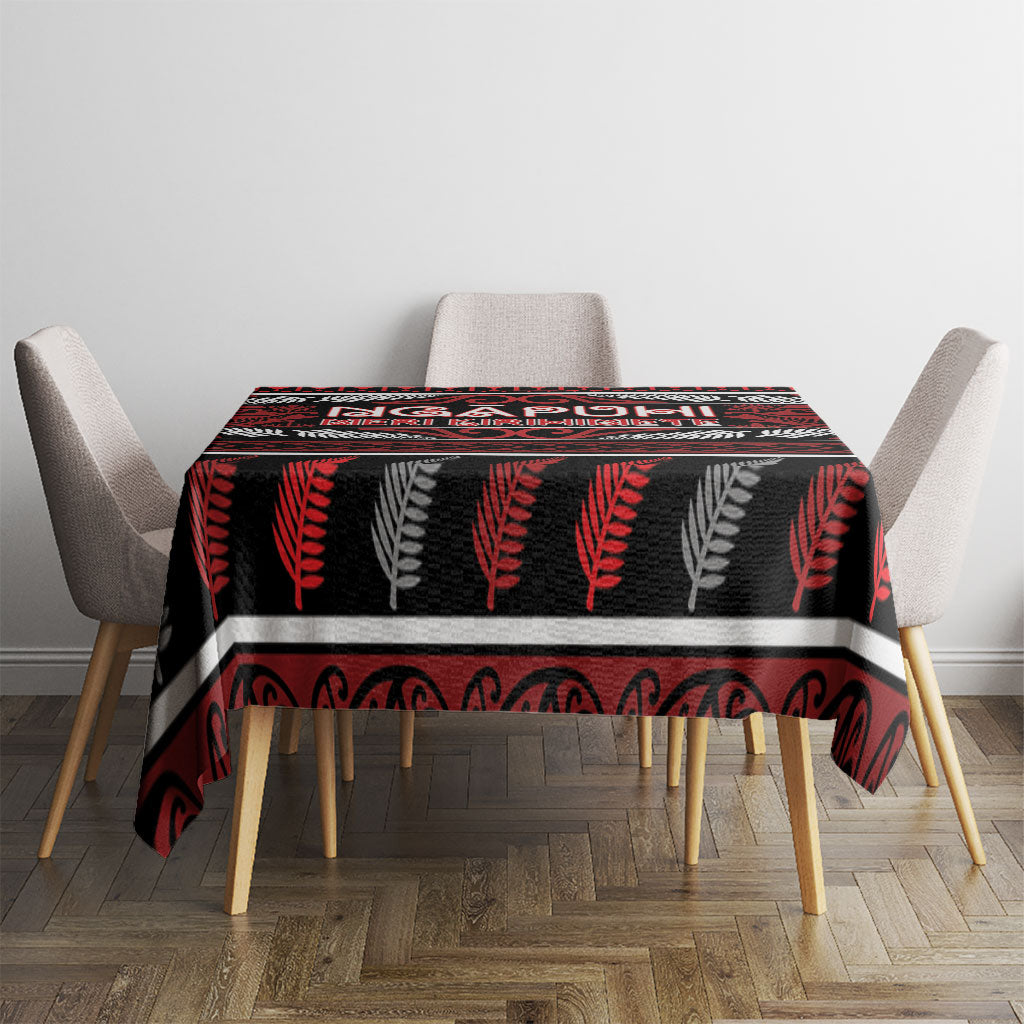 Ngapuhi Aotearoa Meri Kirihimete Tablecloth Maori Silver Fern Koru Tribal Pattern DT05 - Polynesian Pride