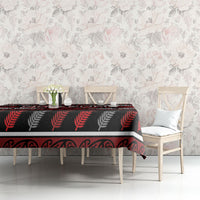 Ngapuhi Aotearoa Meri Kirihimete Tablecloth Maori Silver Fern Koru Tribal Pattern DT05 - Polynesian Pride