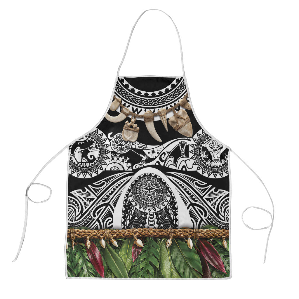 Polynesia Maui Black Tattoo Inspired Apron Tropical Leaf Skirt Costume
