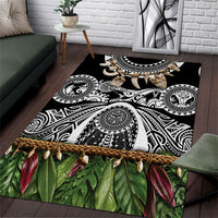 Polynesia Maui Black Tattoo Inspired Area Rug Tropical Leaf Skirt Costume DT05 Black - Polynesian Pride
