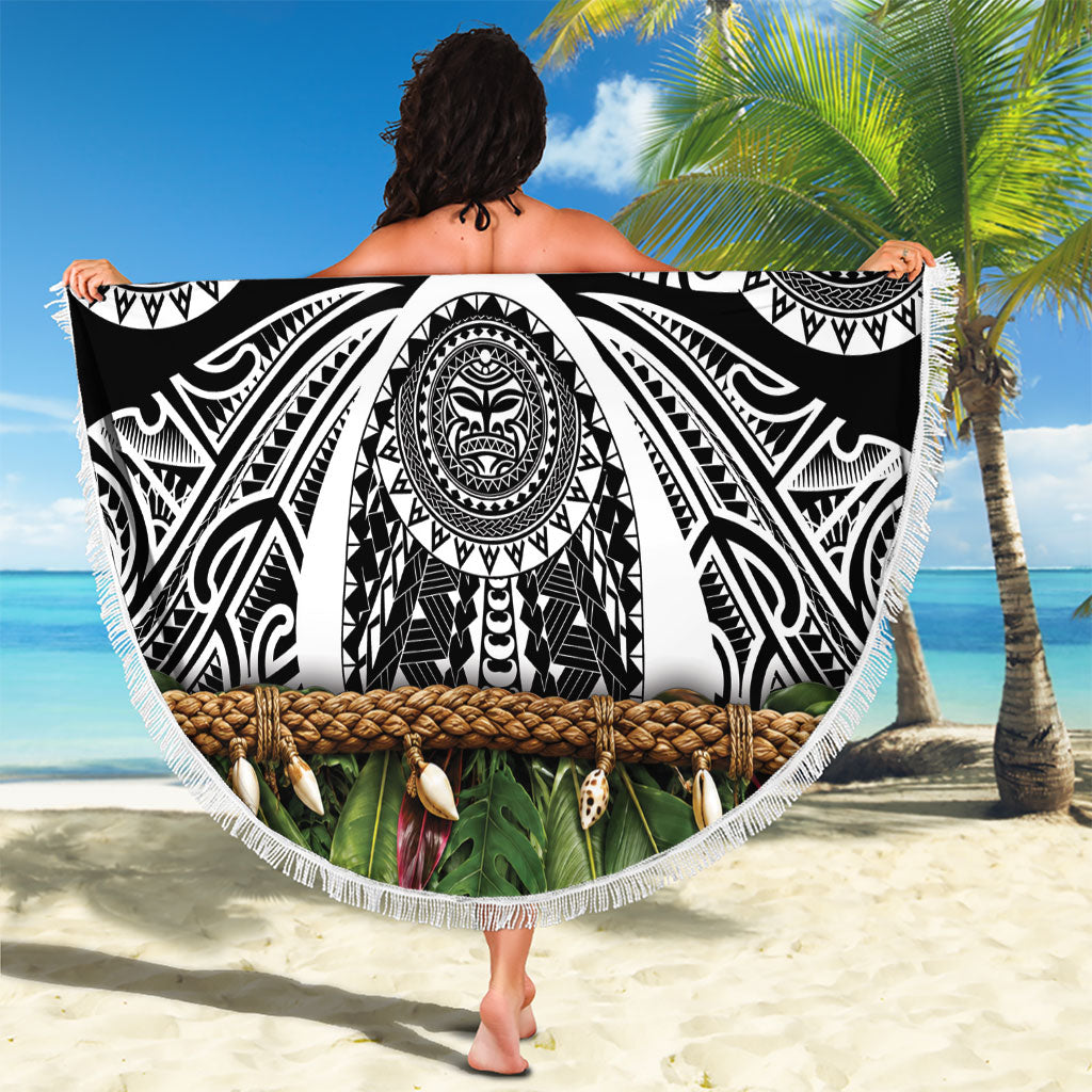 Polynesia Maui Black Tattoo Inspired Beach Blanket Tropical Leaf Skirt Costume DT05 - Polynesian Pride