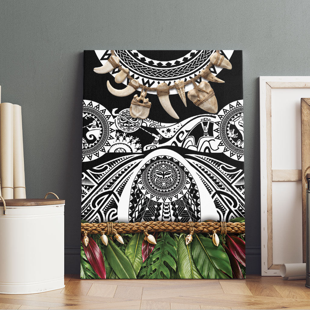 Polynesia Maui Black Tattoo Inspired Canvas Wall Art Tropical Leaf Skirt Costume DT05 - Polynesian Pride