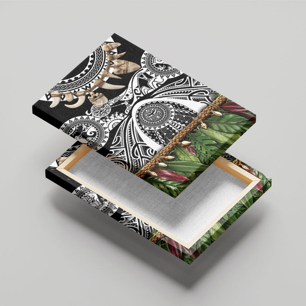 Polynesia Maui Black Tattoo Inspired Canvas Wall Art Tropical Leaf Skirt Costume DT05 - Polynesian Pride