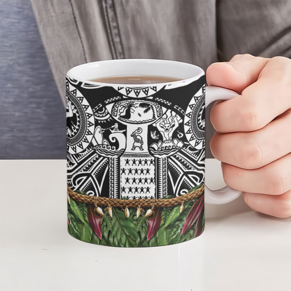 Polynesia Maui Black Tattoo Inspired Ceramic Mug Tropical Leaf Skirt Costume DT05 - Polynesian Pride