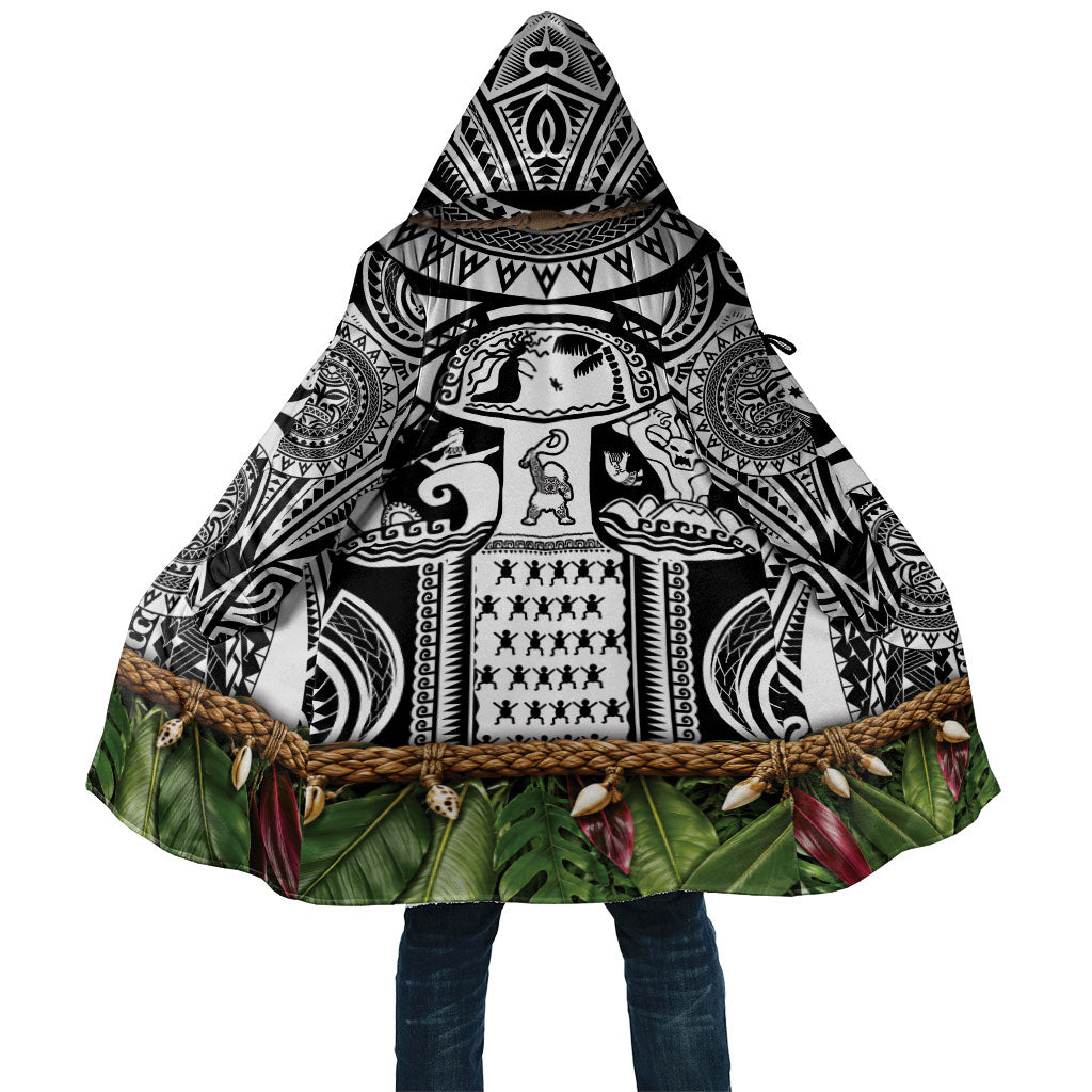 Polynesia Maui Black Tattoo Inspired Cloak Tropical Leaf Skirt Costume DT05 Unisex Black - Polynesian Pride