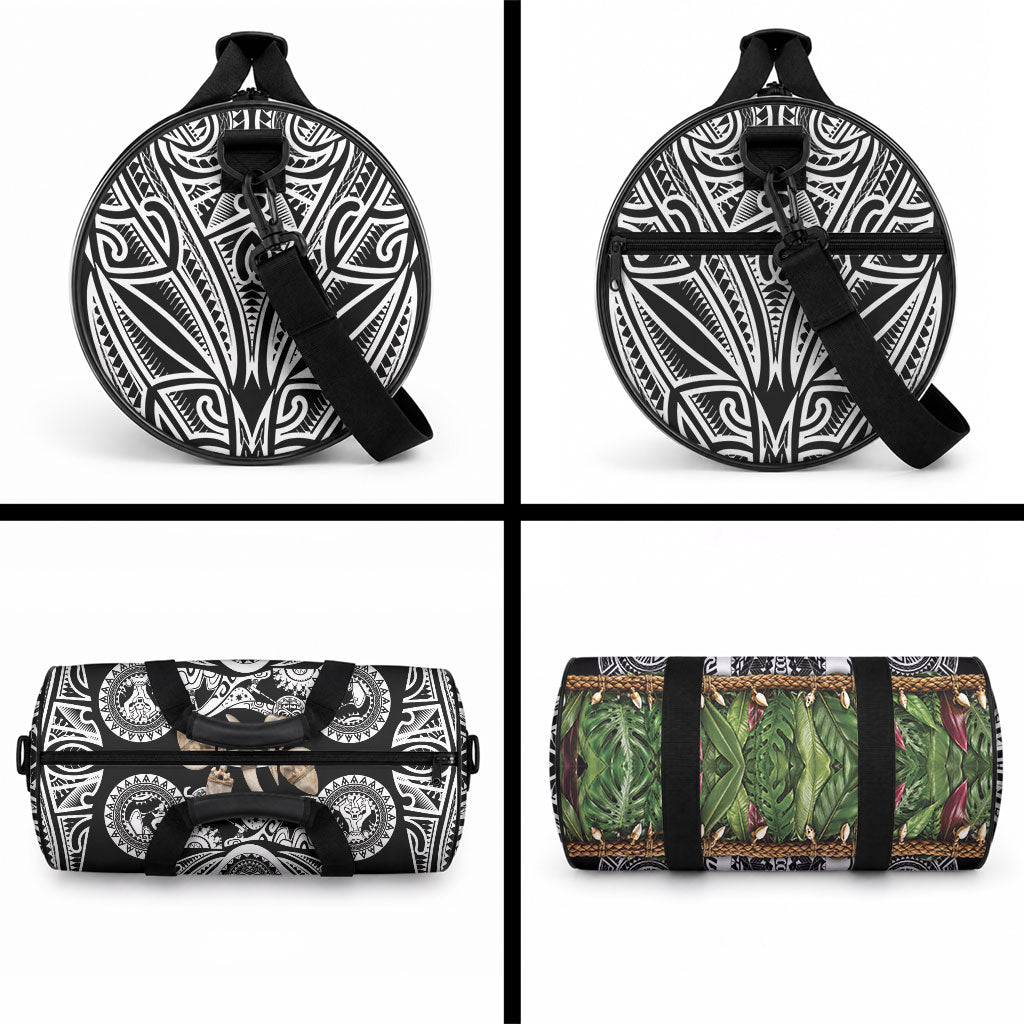 Polynesia Maui Black Tattoo Inspired Duffle Bag Tropical Leaf Skirt Costume
