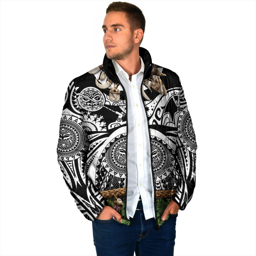 Polynesia Maui Black Tattoo Inspired Padded Jacket Tropical Leaf Skirt Costume DT05 - Polynesian Pride