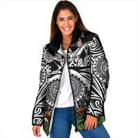 Polynesia Maui Black Tattoo Inspired Padded Jacket Tropical Leaf Skirt Costume DT05 Women Black - Polynesian Pride