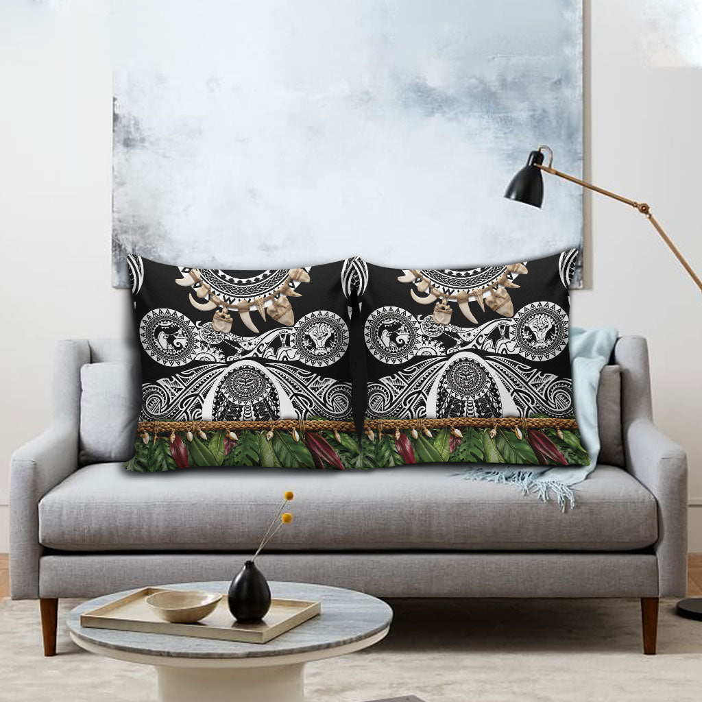 Polynesia Maui Black Tattoo Inspired Pillow Cover Tropical Leaf Skirt Costume DT05 - Polynesian Pride