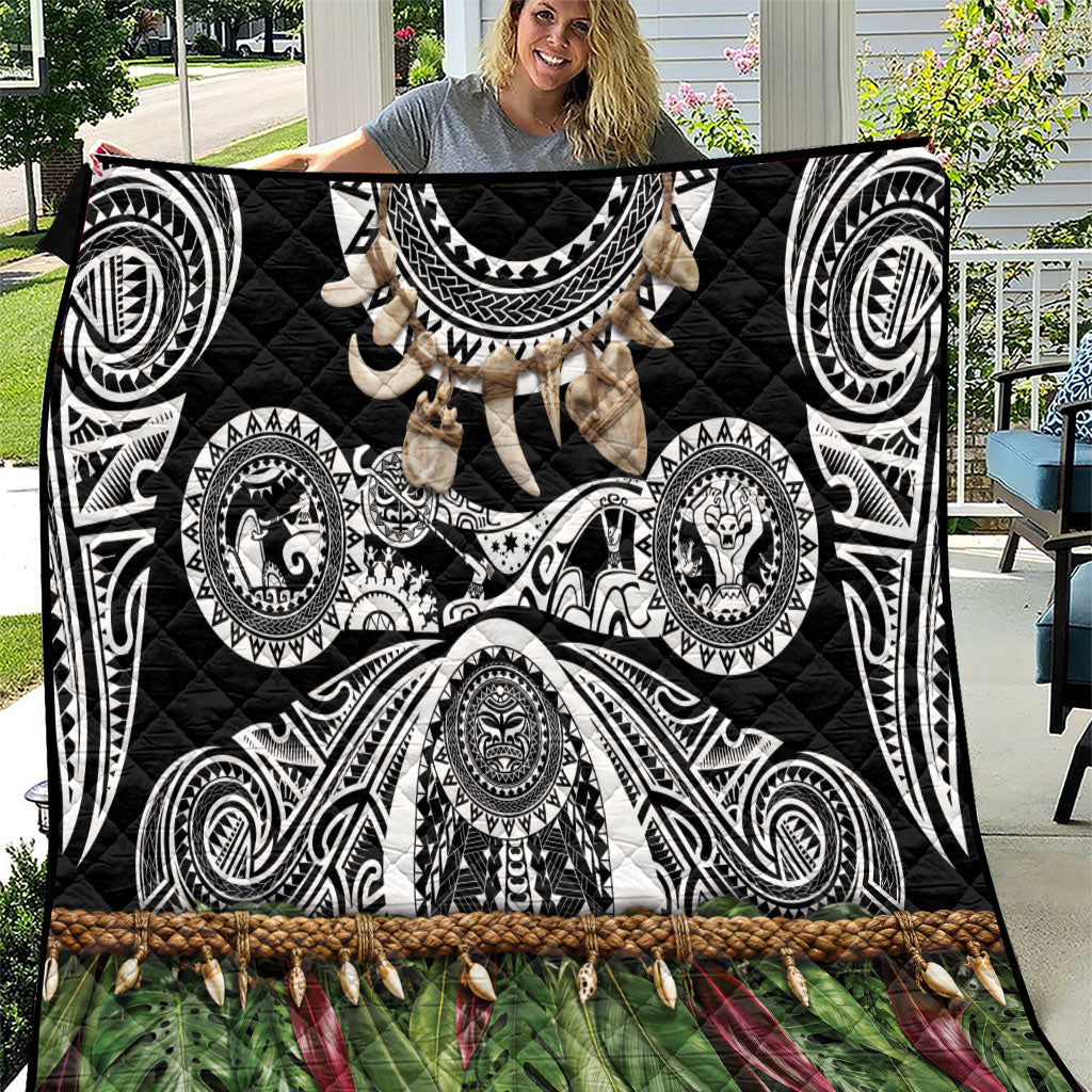 Polynesia Maui Black Tattoo Inspired Quilt Tropical Leaf Skirt Costume DT05 Black - Polynesian Pride