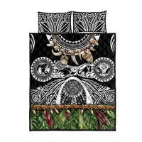 Polynesia Maui Black Tattoo Inspired Quilt Bed Set Tropical Leaf Skirt Costume DT05 - Polynesian Pride