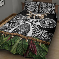 Polynesia Maui Black Tattoo Inspired Quilt Bed Set Tropical Leaf Skirt Costume DT05 - Polynesian Pride